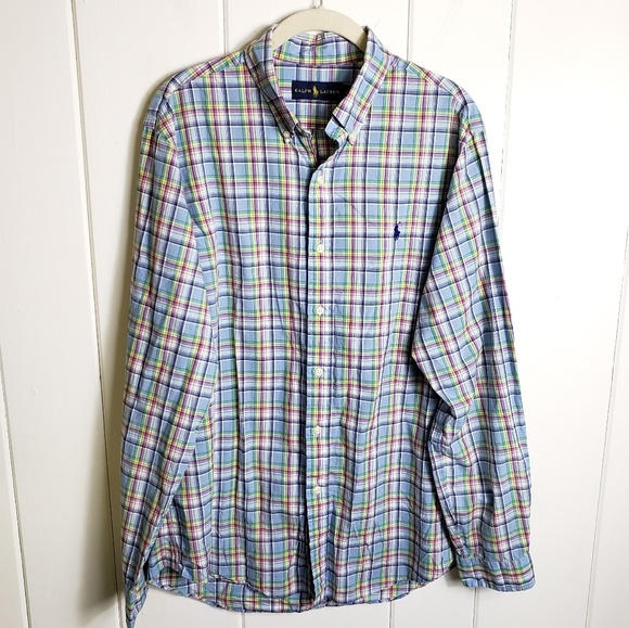 Ralph Lauren Other - Ralph Lauren Blue Plaid Cotton Long Sleeve Shirt